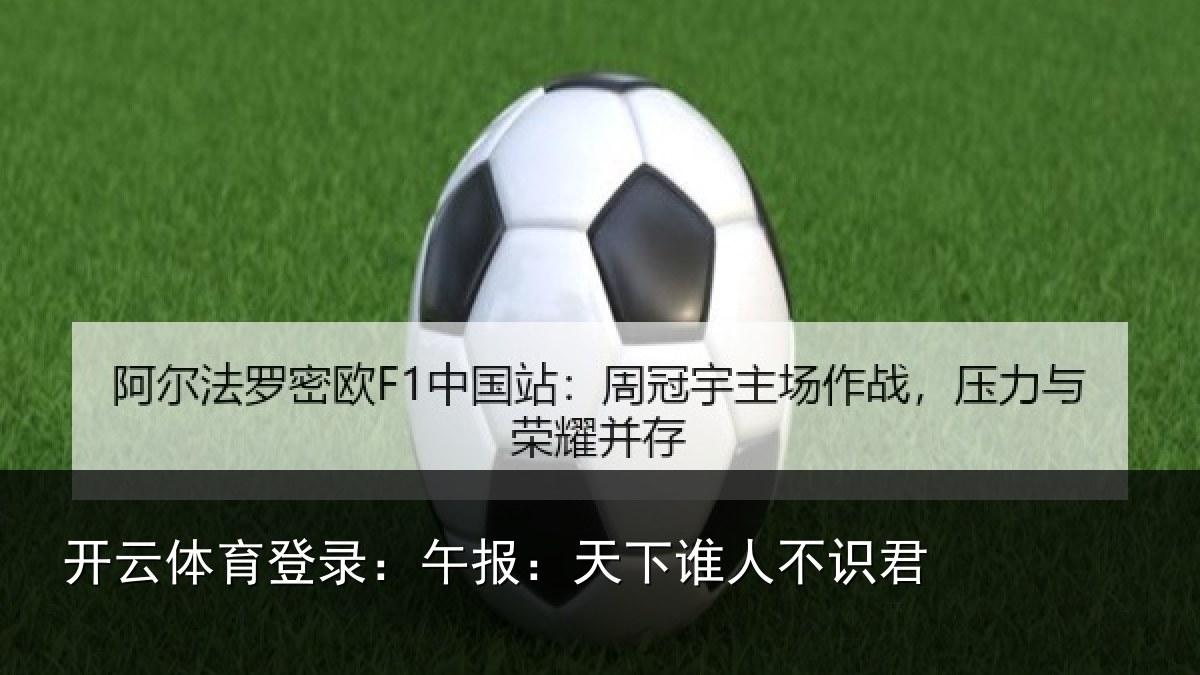 开云体育登录:午报:天下谁人不识君